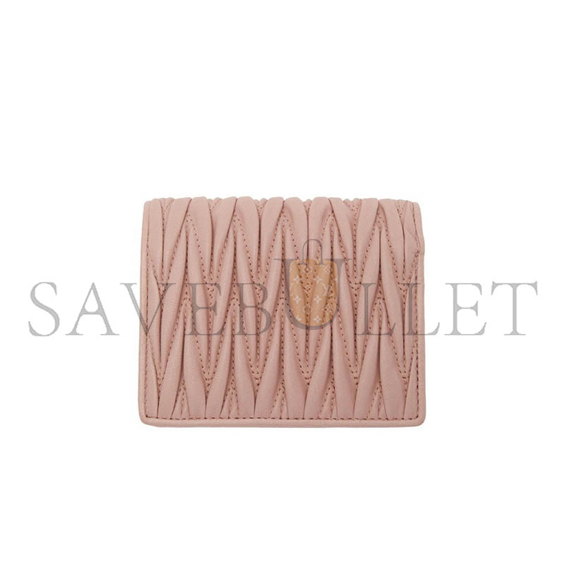 MIU MIU PINK QUILTED WALLET 5MV204 (10.5*8cm)